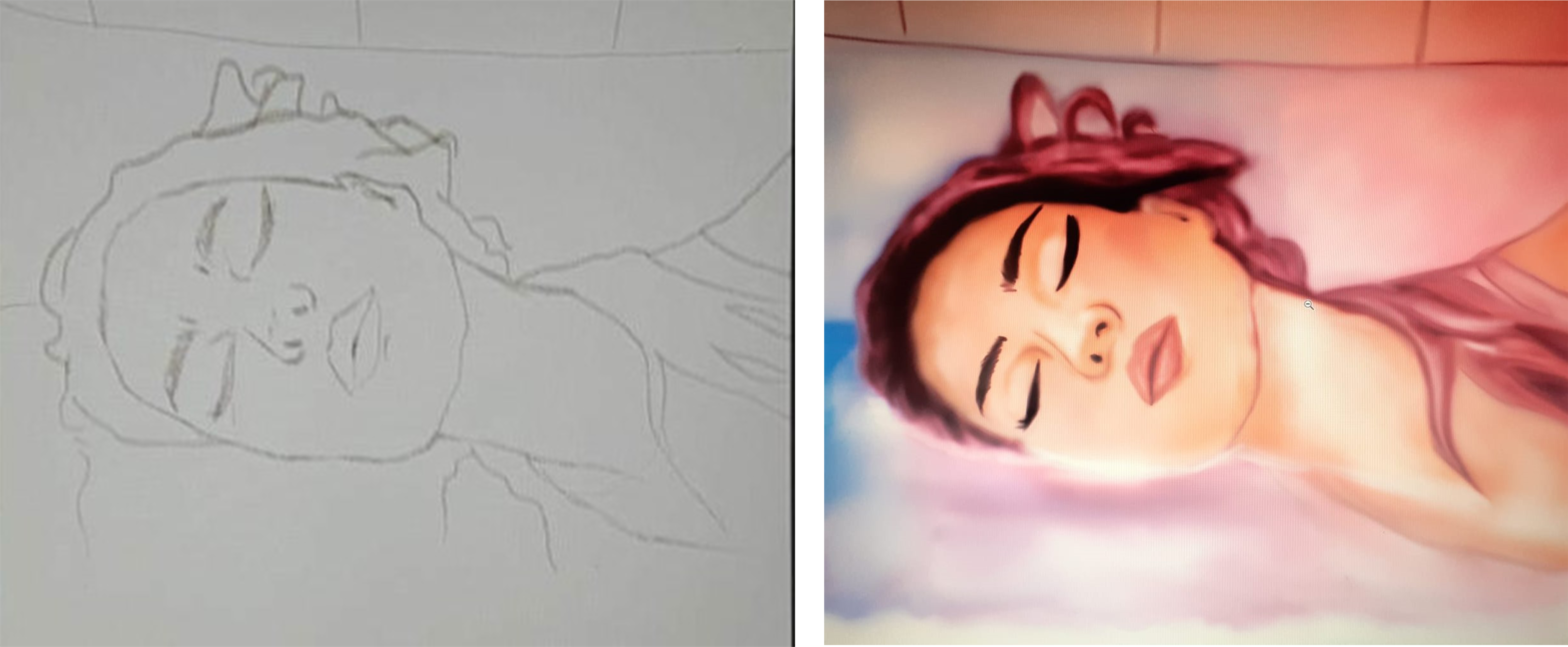 Sketch and process of Ximena